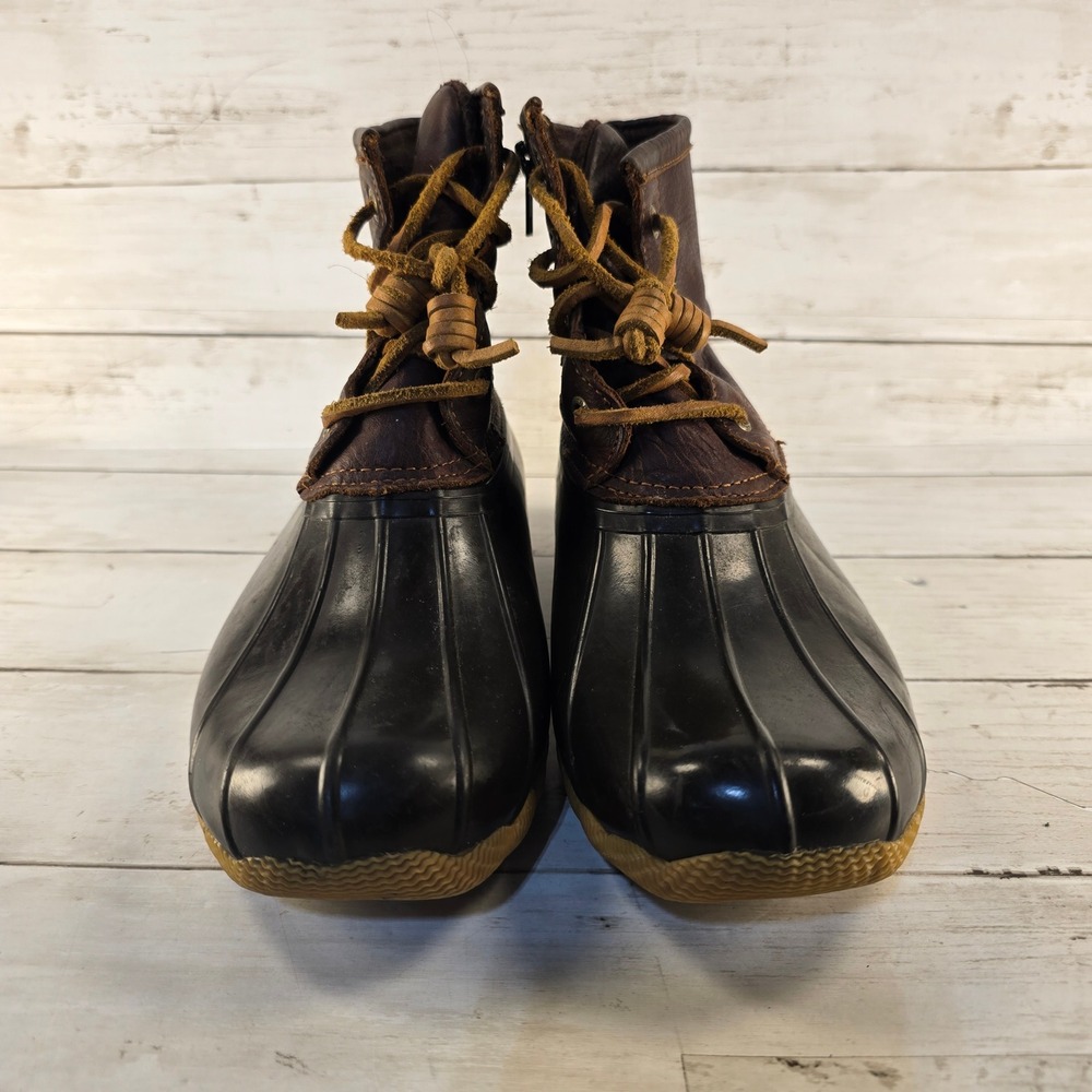 Sperry Saltwater Waterproof Duck Boots Brown Black STS91176 Mens 7